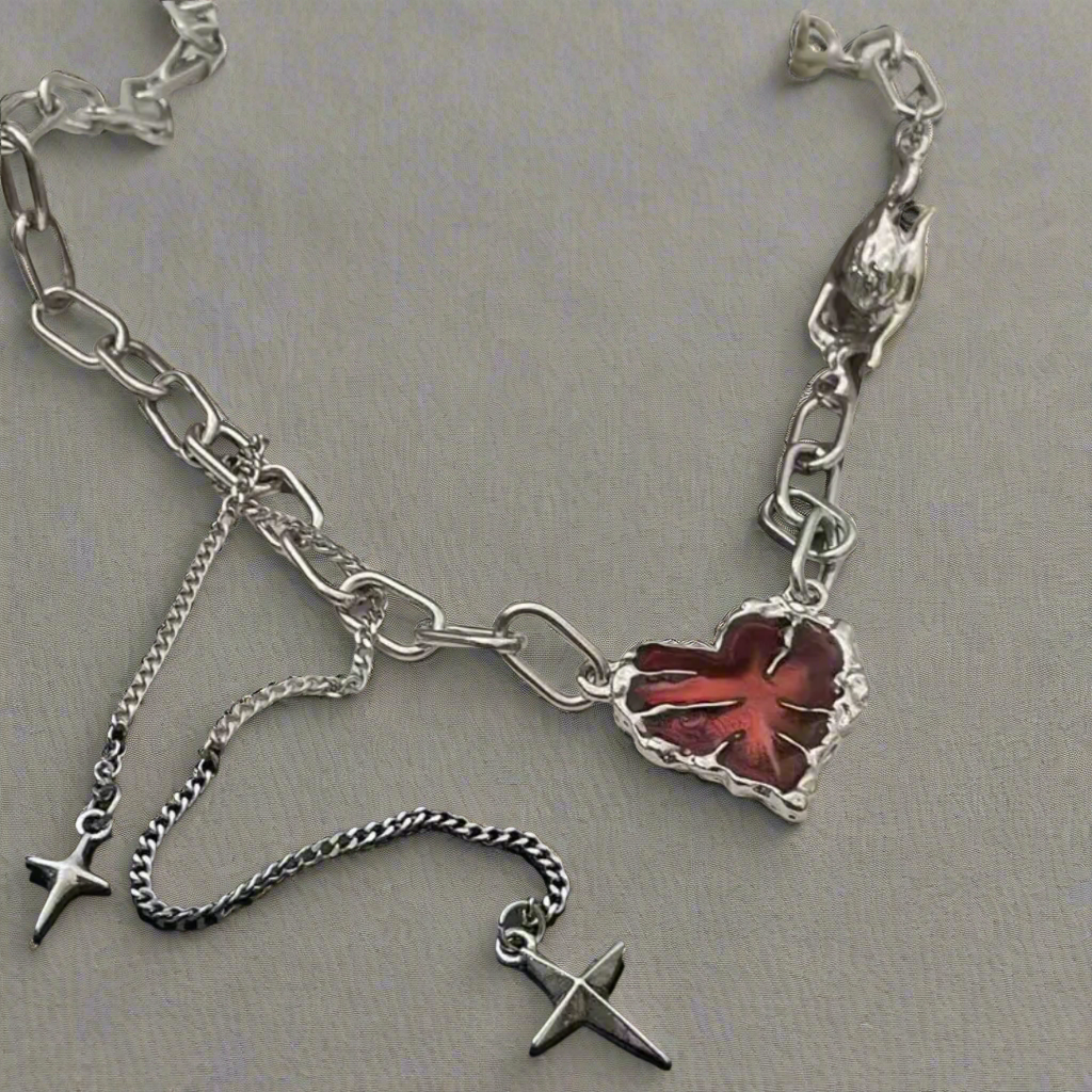 Eclipse Heart choker necklace