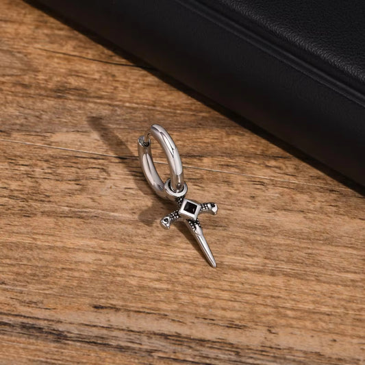 Gothic Blade Hoop Earrings