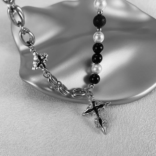 Noir Cross Necklace