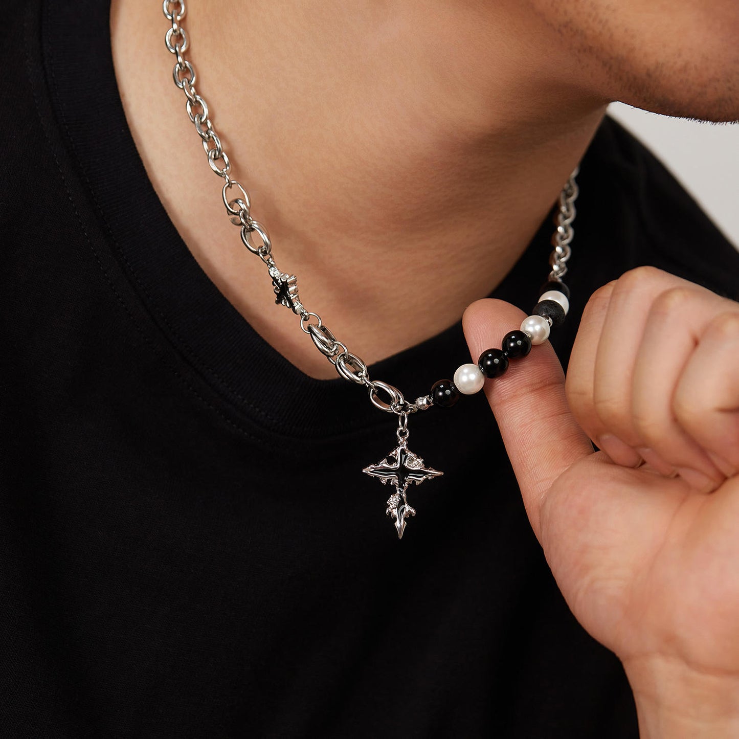 Noir Cross Necklace